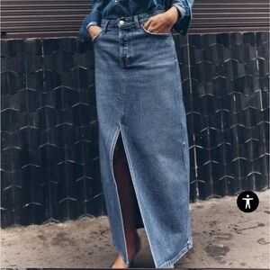 Zara Denim Midi Skirt
